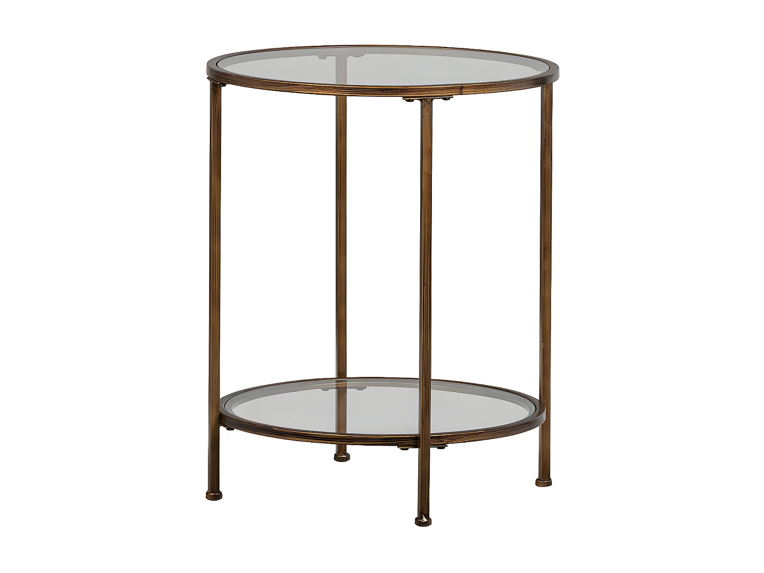 Goddess - Table d'appoint ronde en métal et verre ø46cm - Laiton