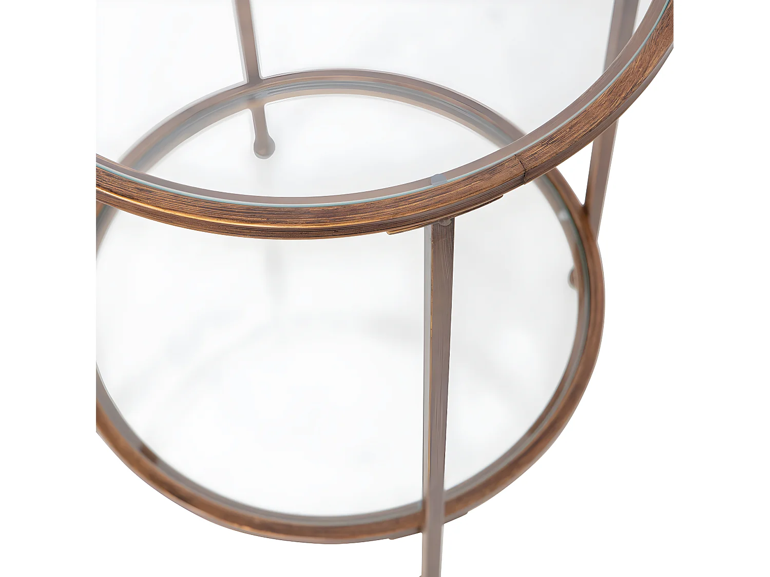 Goddess - Table d'appoint ronde en métal et verre ø46cm - Laiton