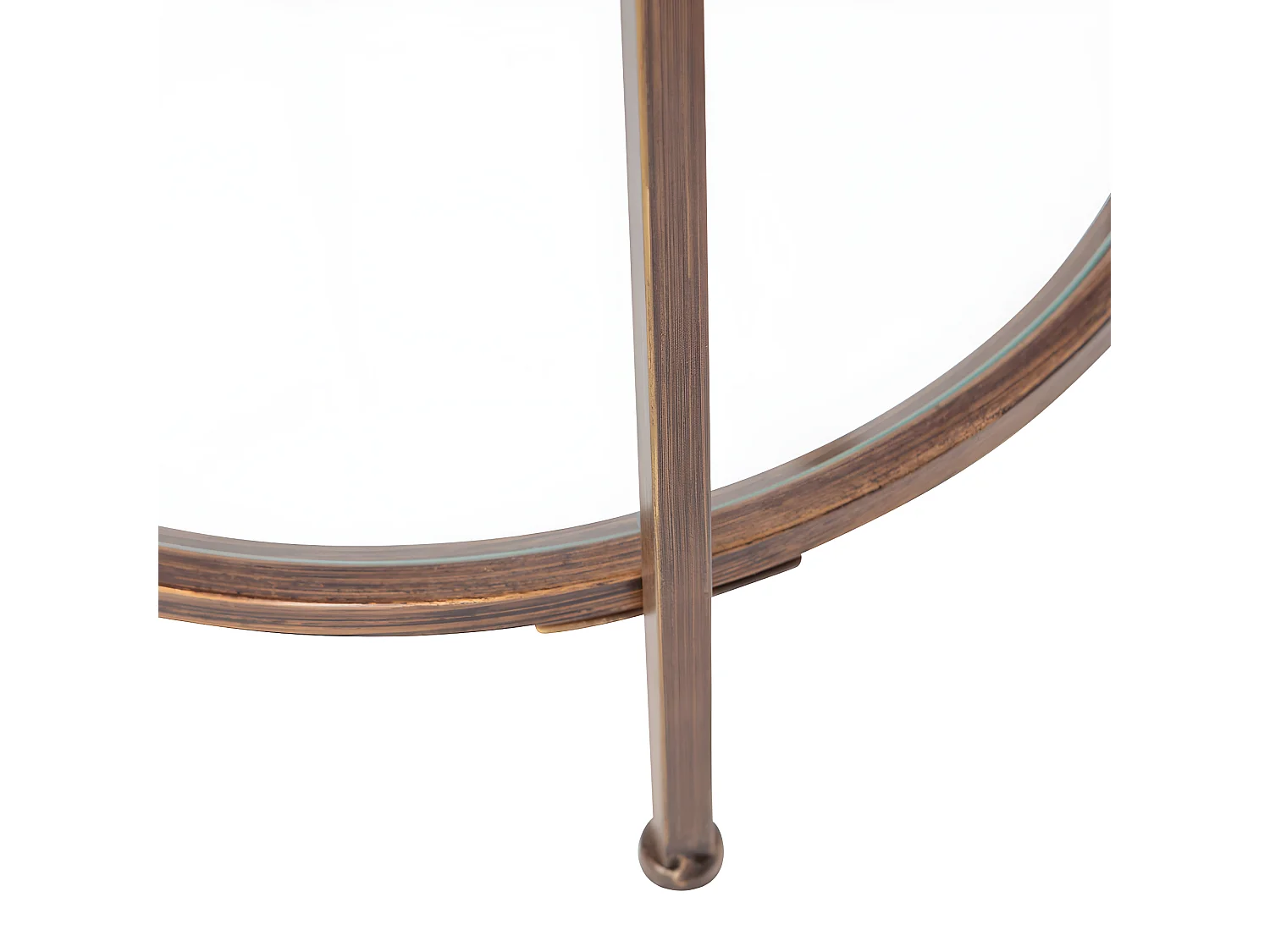 Goddess - Table d'appoint ronde en métal et verre ø46cm - Laiton