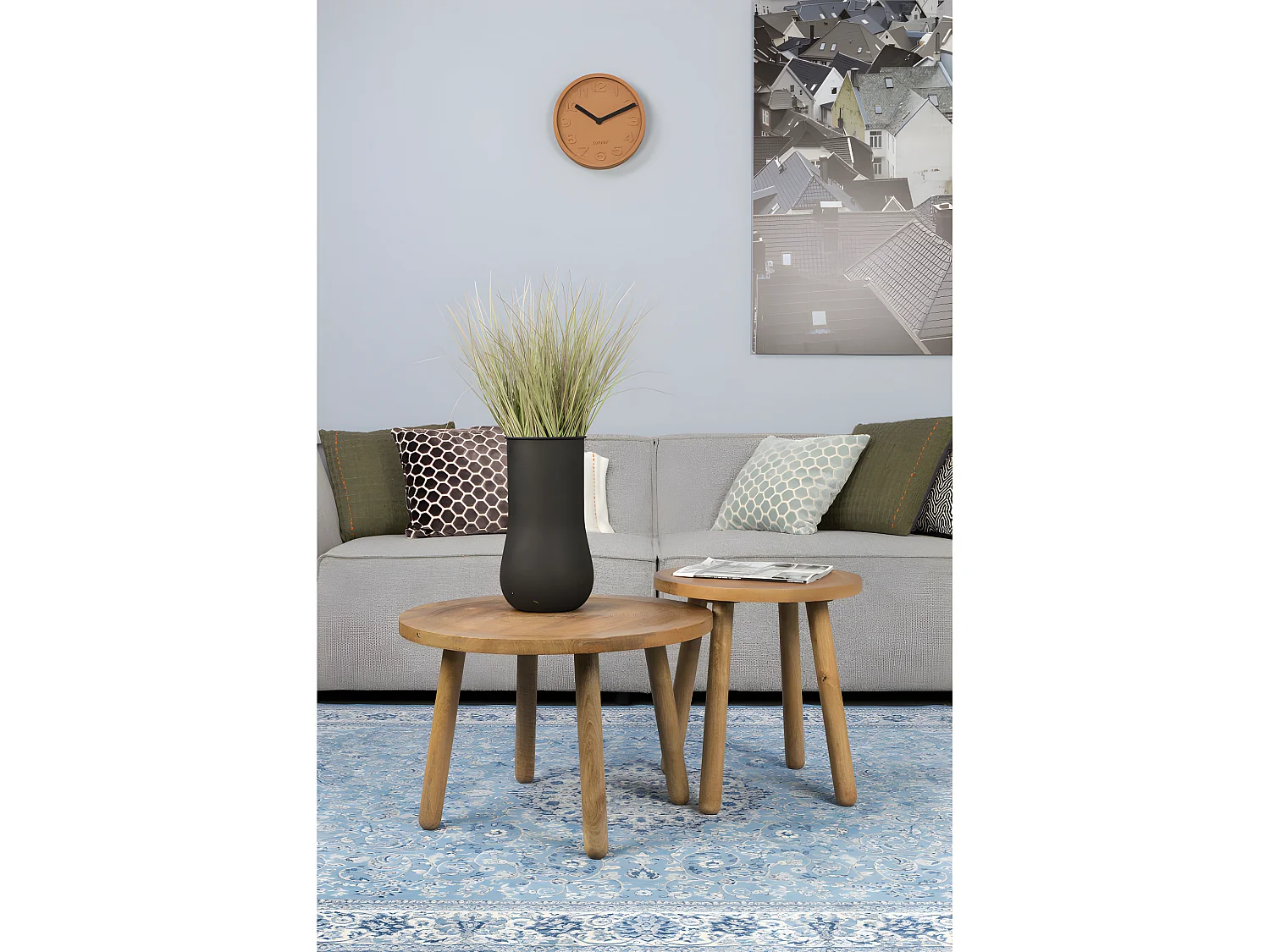 Dendron - Table d'appoint ronde bois ø43cm - Naturel