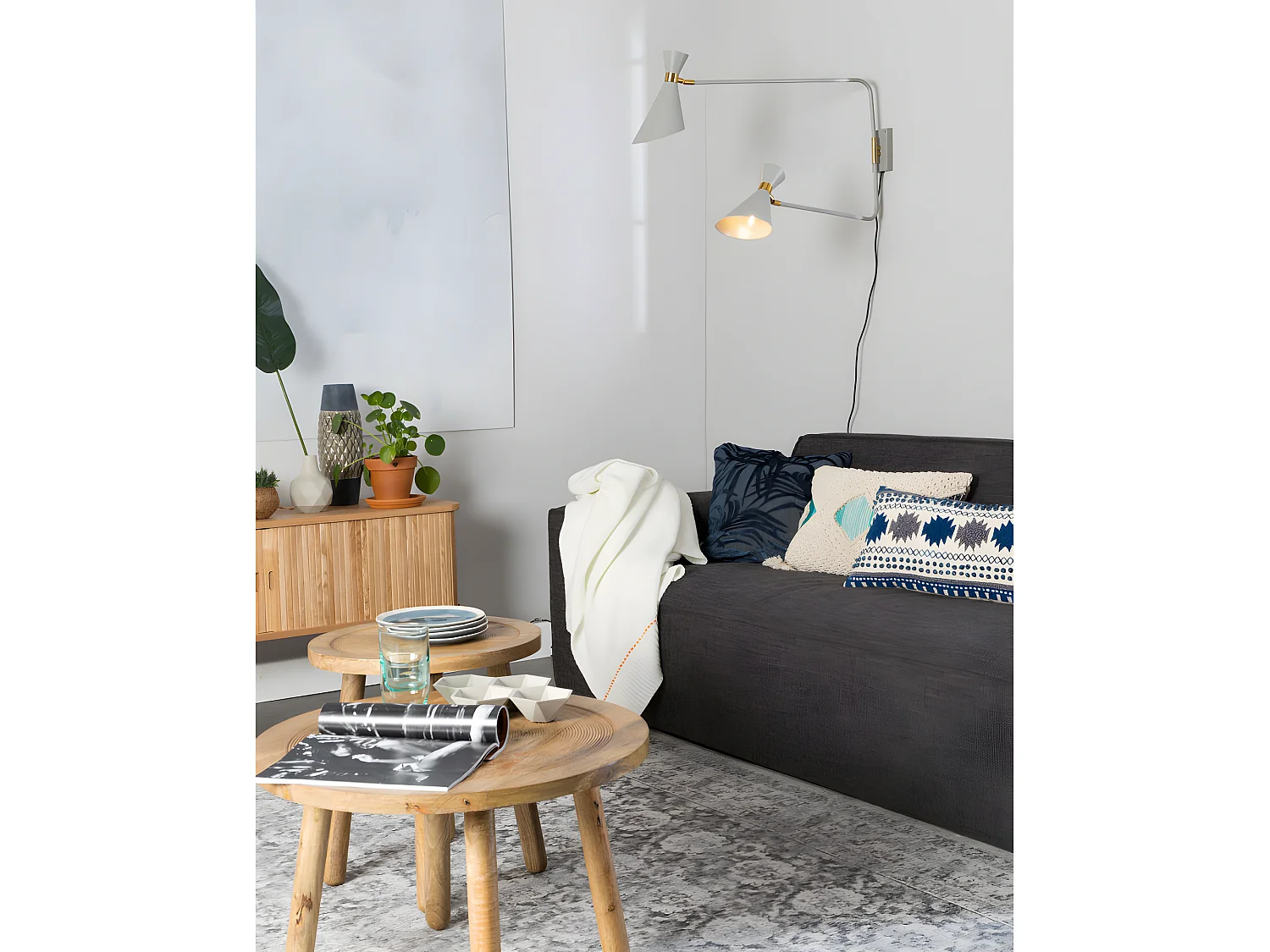 Dendron - Table d'appoint ronde bois ø43cm - Naturel