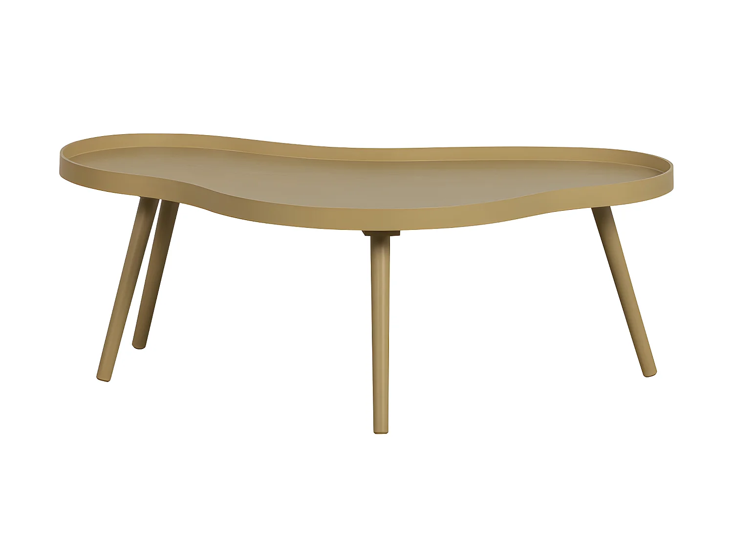 Mae - Table basse de forme organique en bois 100x35cm - Bois