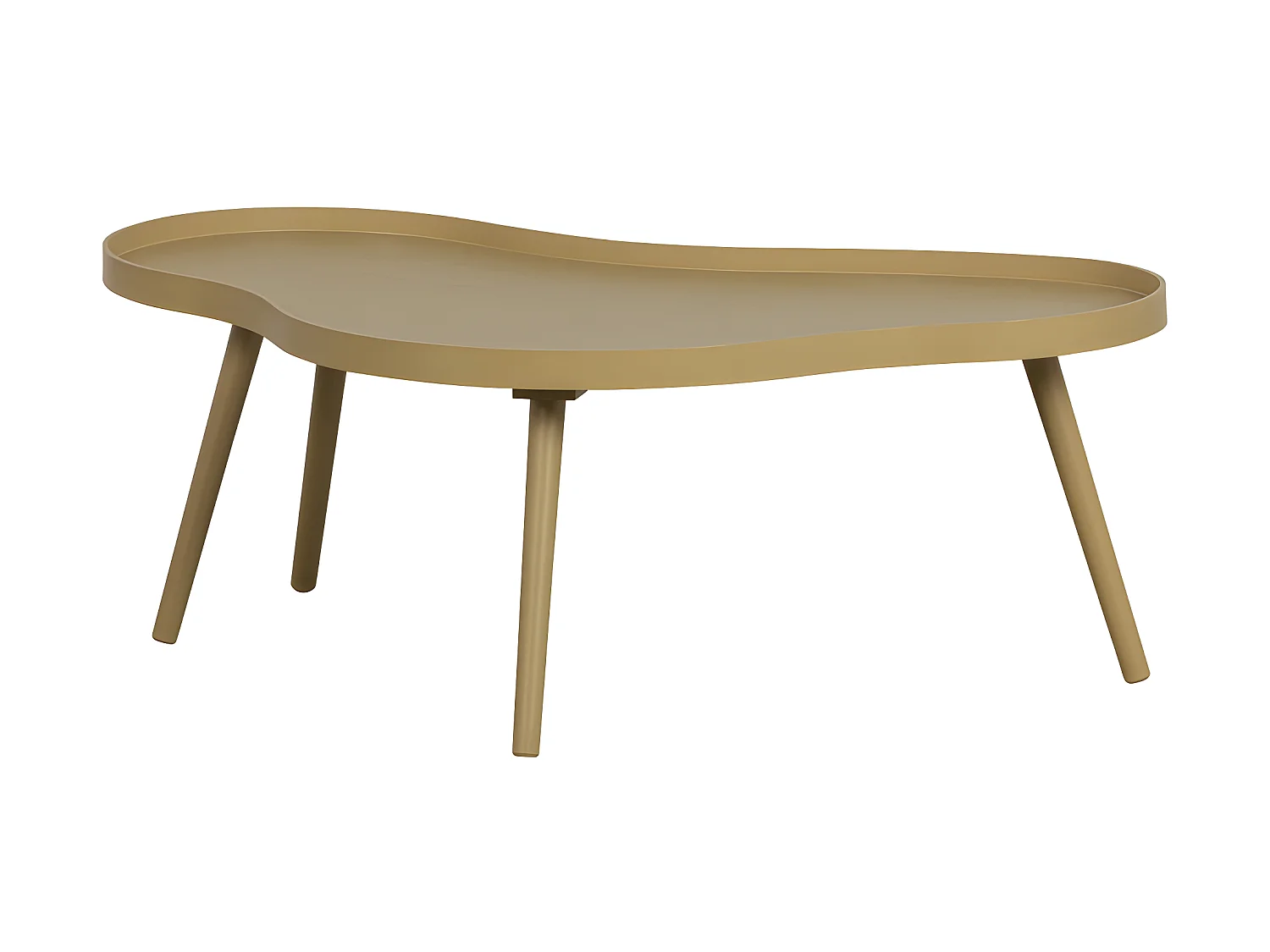 Mae - Table basse de forme organique en bois 100x35cm - Bois