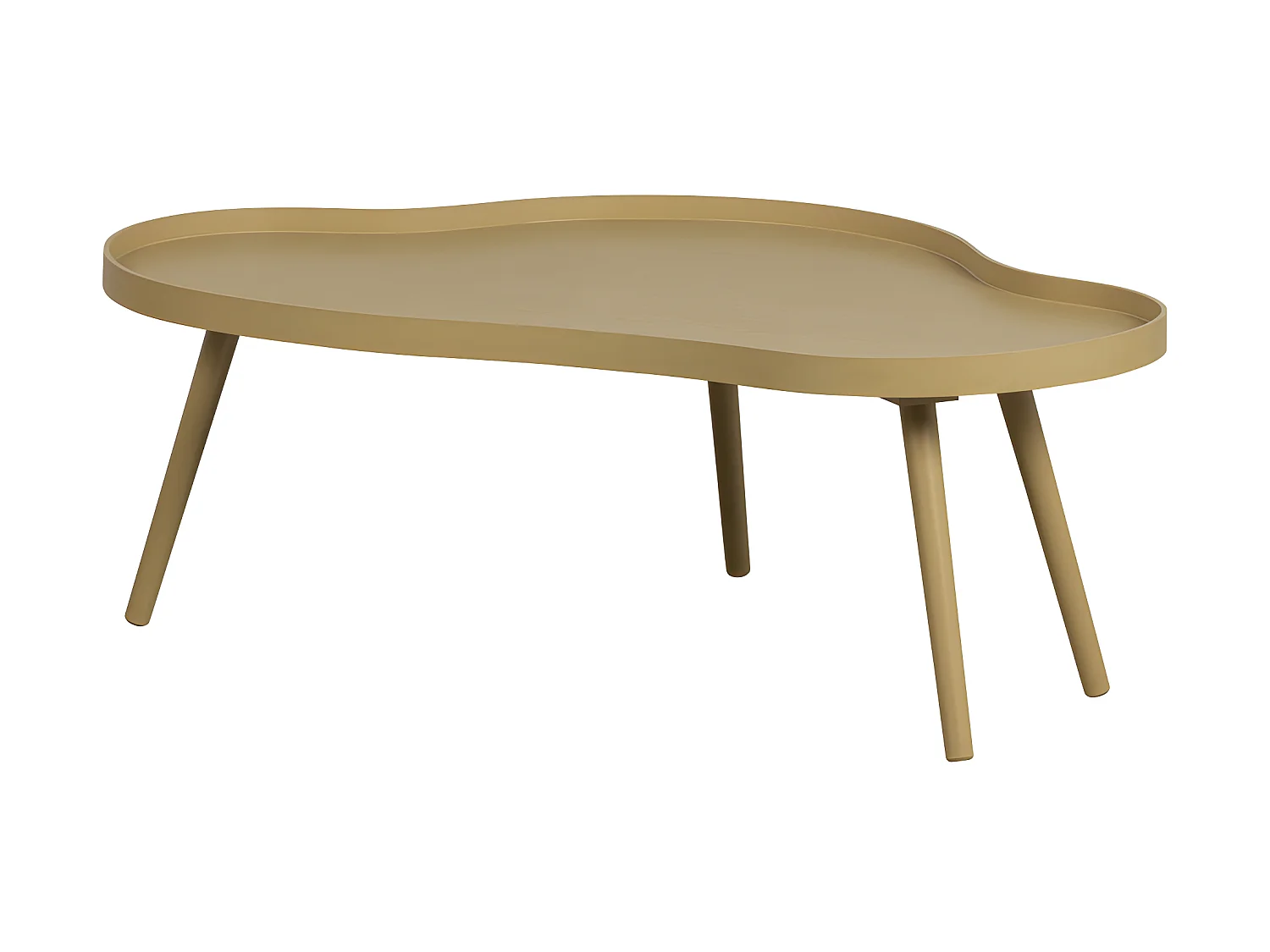 Mae - Table basse de forme organique en bois 100x35cm - Bois