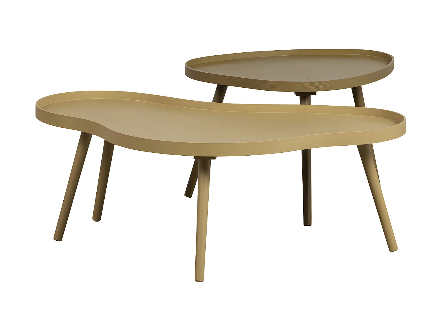 Mae - Table basse de forme organique en bois 100x35cm - Bois