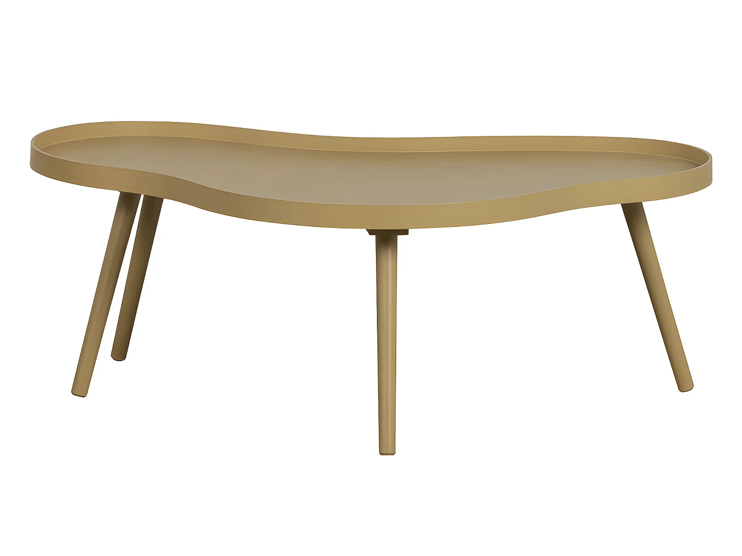 Mae - Table basse de forme organique en bois 100x35cm - Bois