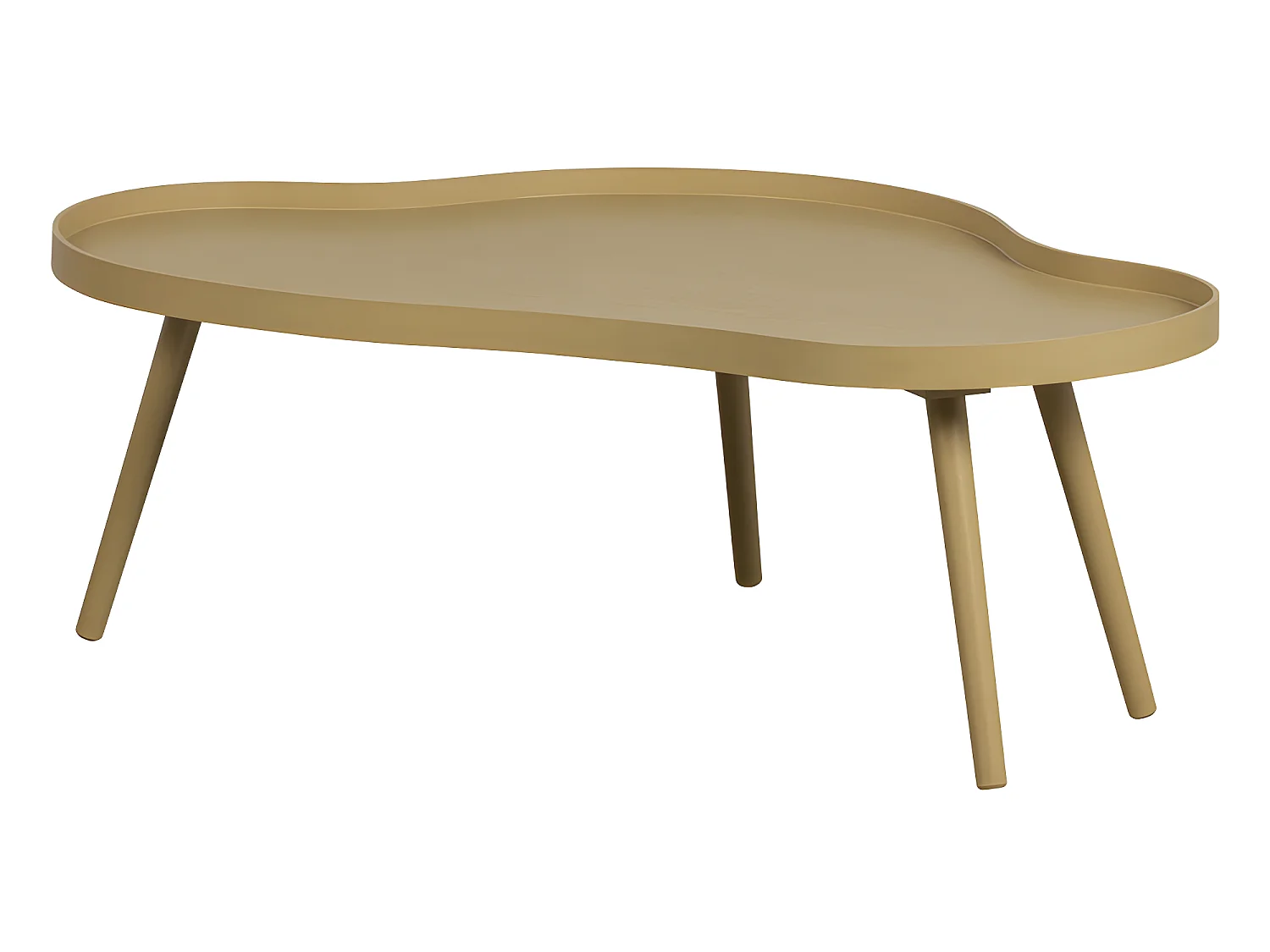 Mae - Table basse de forme organique en bois 100x35cm - Bois