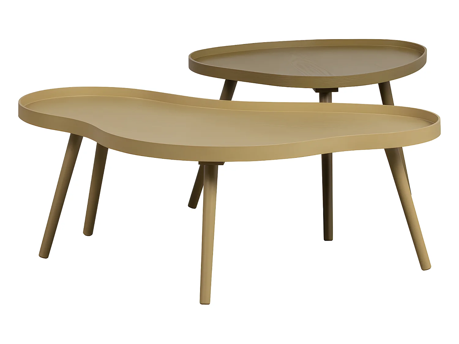 Mae - Table basse de forme organique en bois 100x35cm - Bois