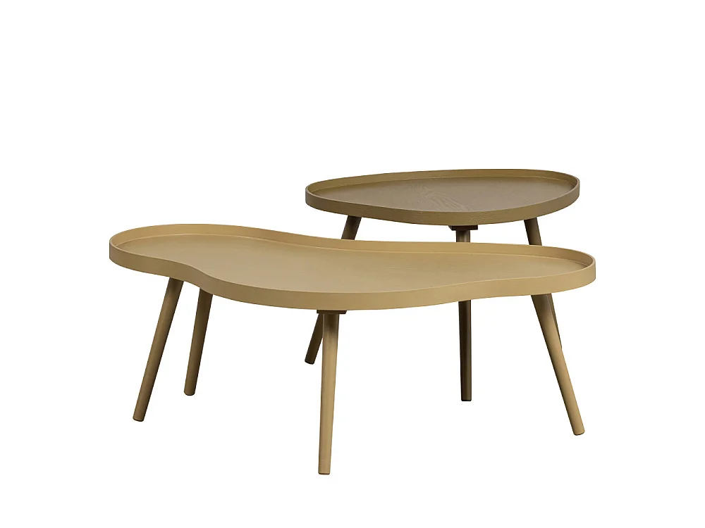 Mae - Table basse de forme organique en bois 100x35cm - Bois