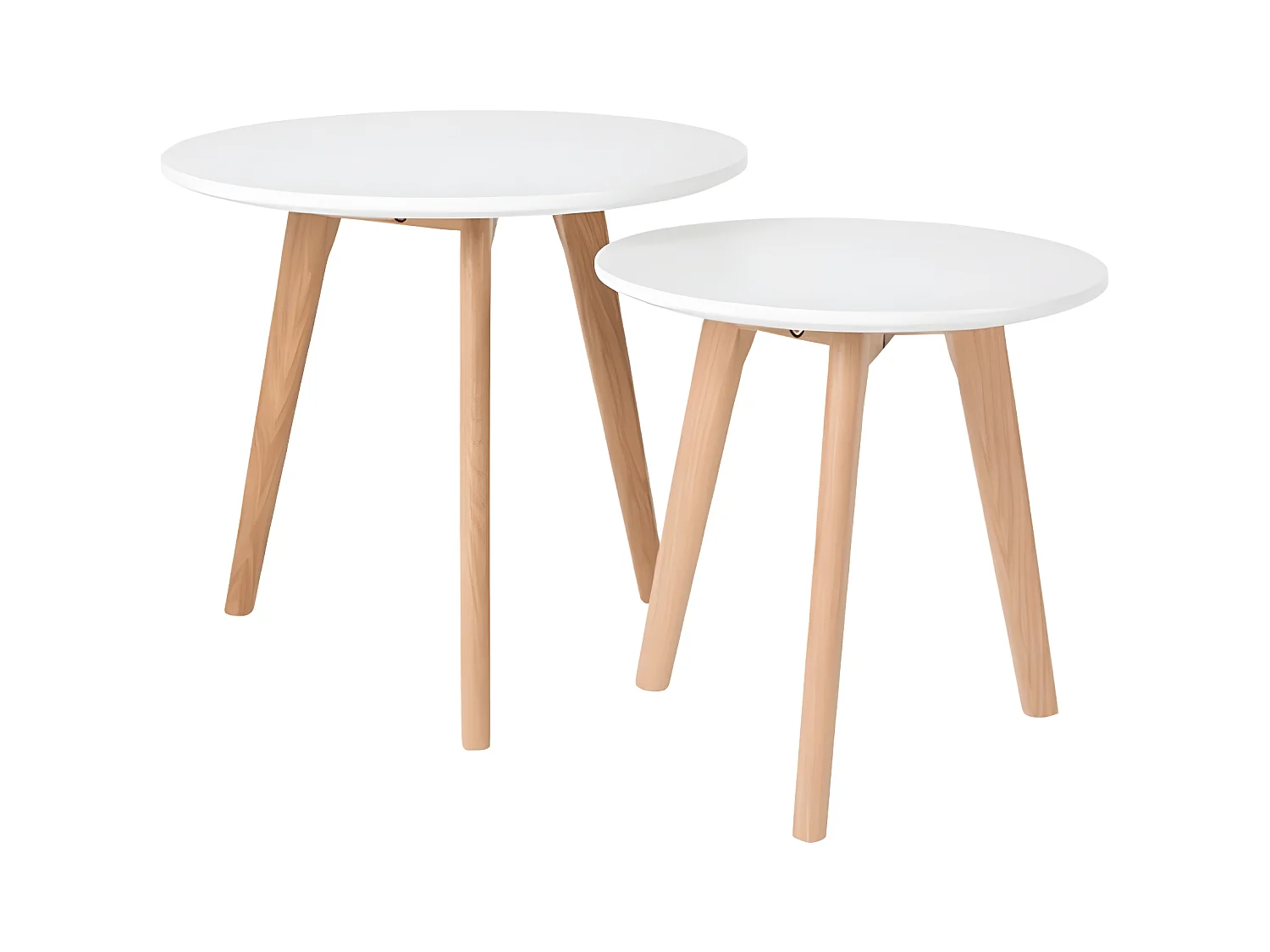 Bodine - 2 tables d'appoint scandinave - Blanc