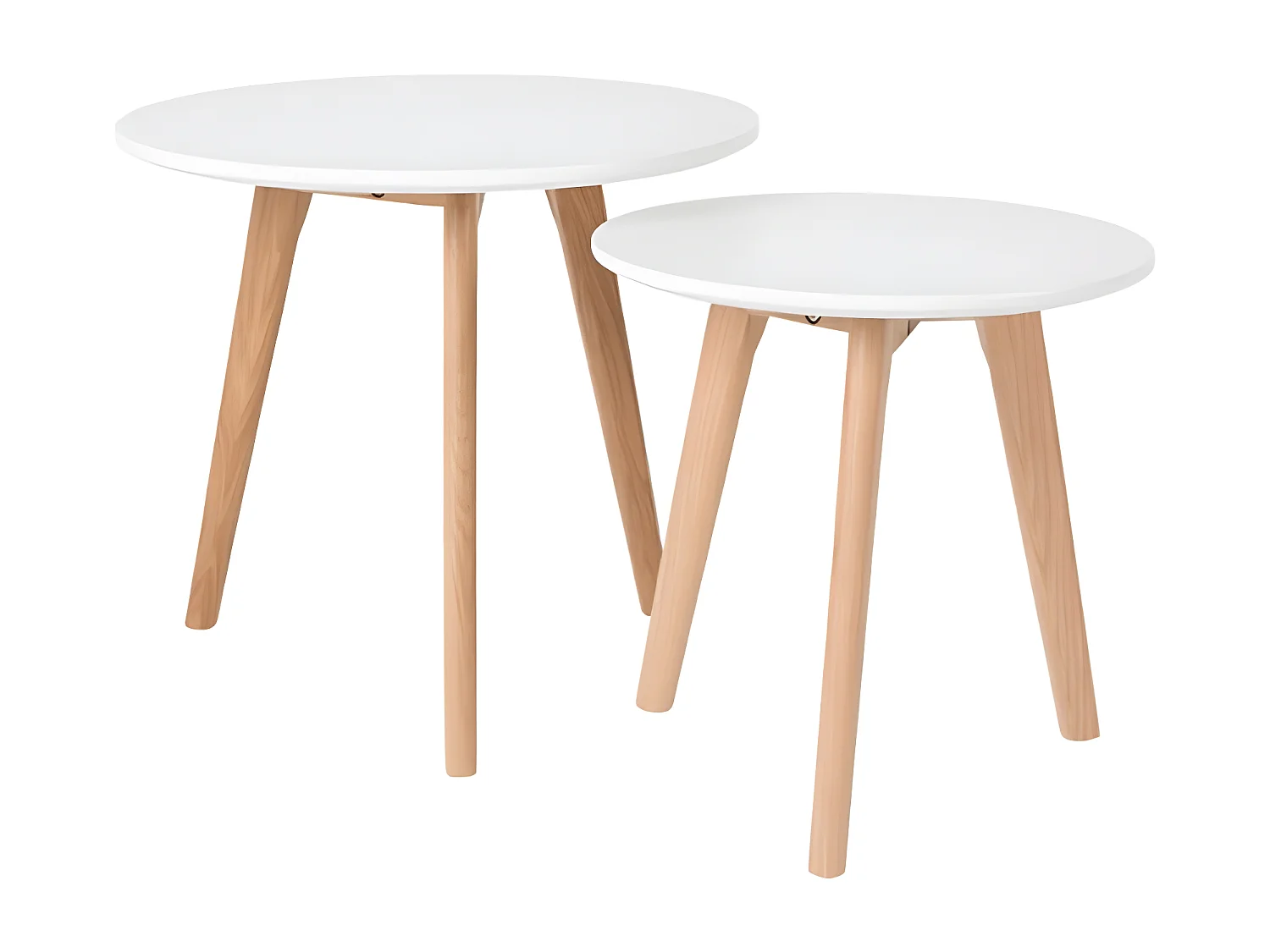 Bodine - 2 tables d'appoint scandinave - Blanc