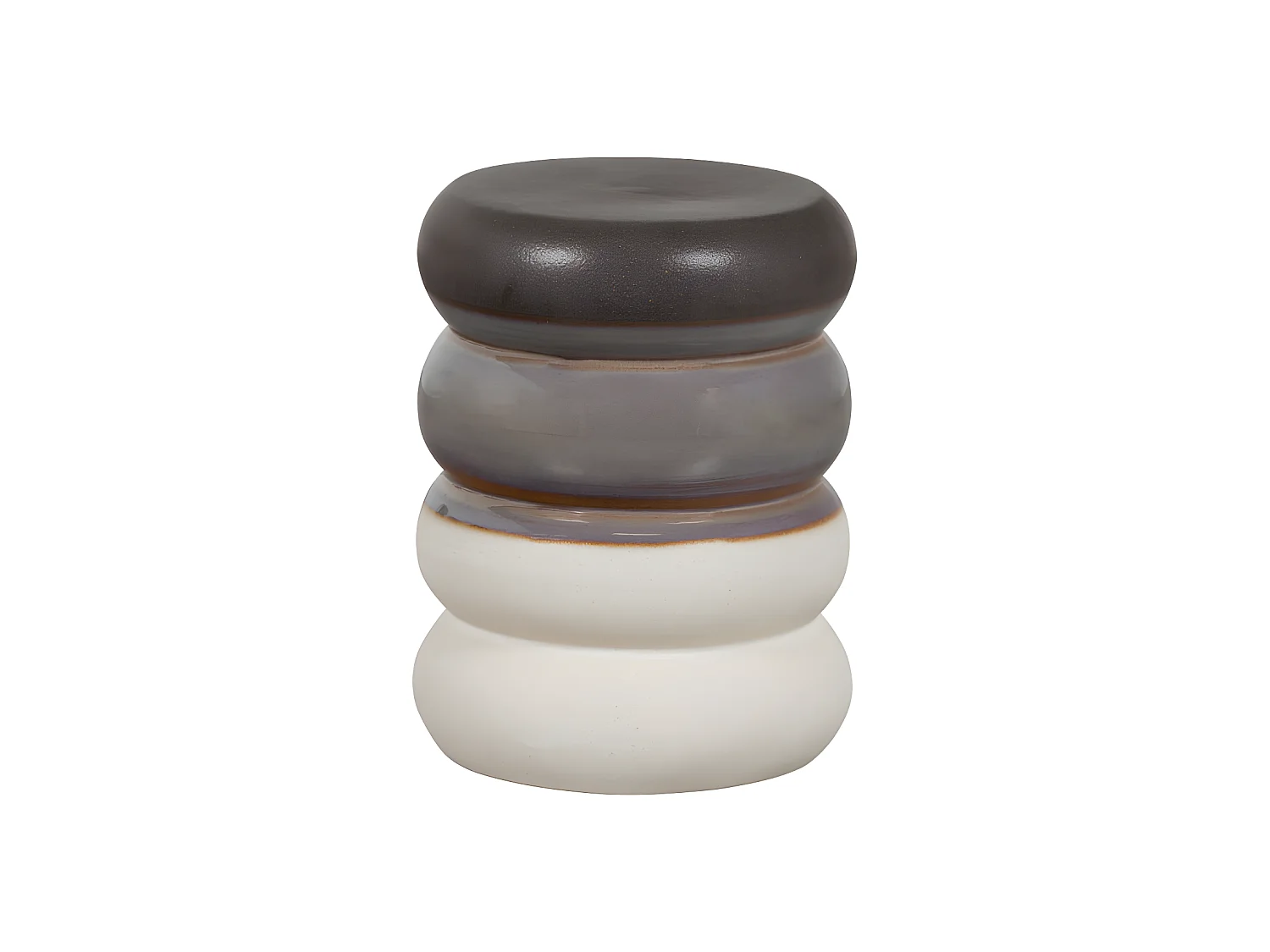 Bulb - Table d'appoint en céramique ø34cm - Blanc / Gris