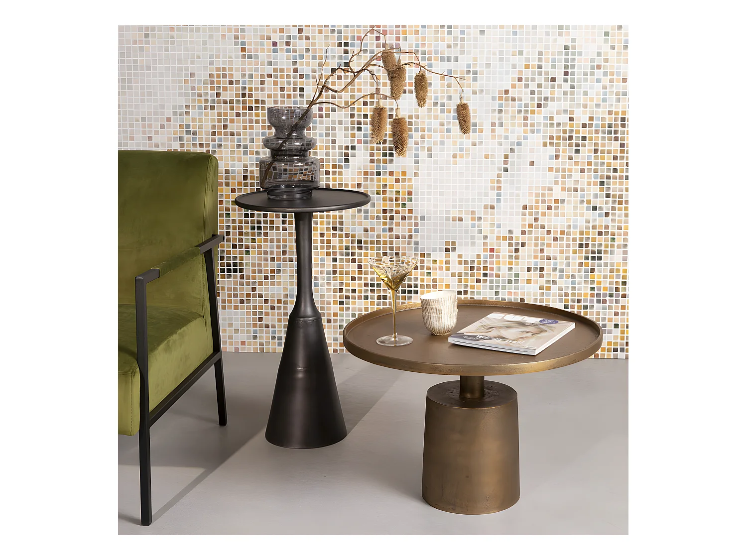 Noah - Table d'appoint ronde en métal ø35cm - Noir