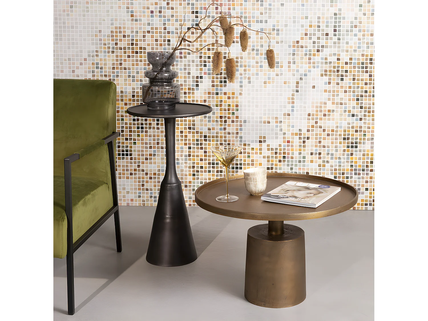 Noah - Table d'appoint ronde en métal ø35cm - Noir