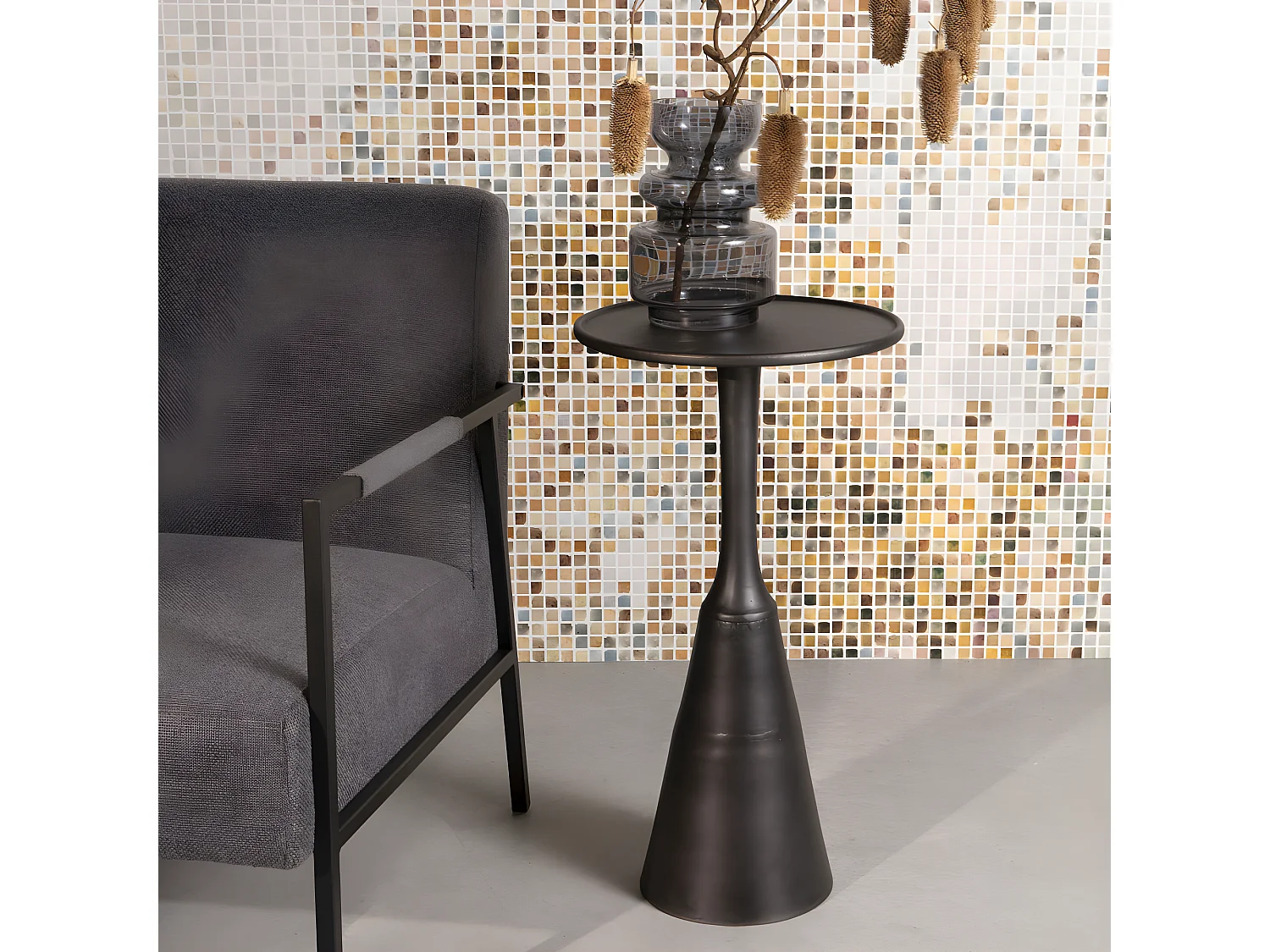 Noah - Table d'appoint ronde en métal ø35cm - Noir