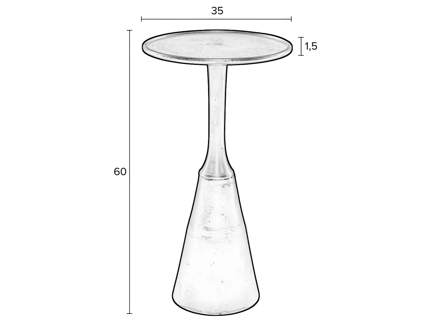 Noah - Table d'appoint ronde en métal ø35cm - Noir
