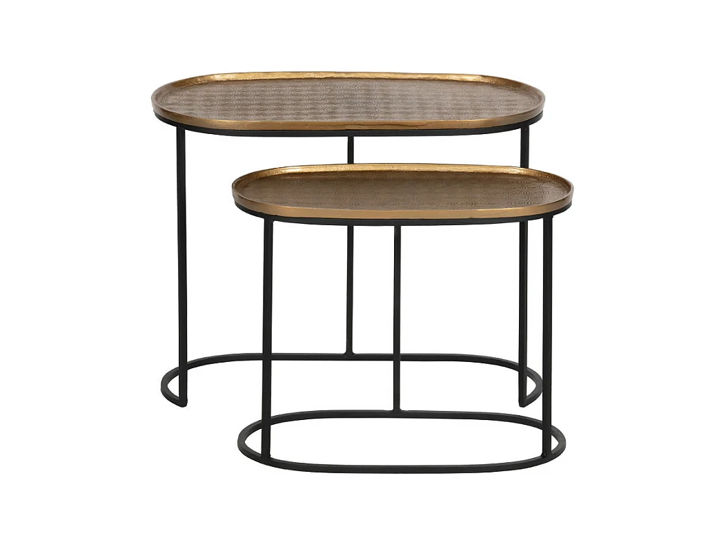 Embrace - 2 tables d'appoint gigognes en métal - Laiton