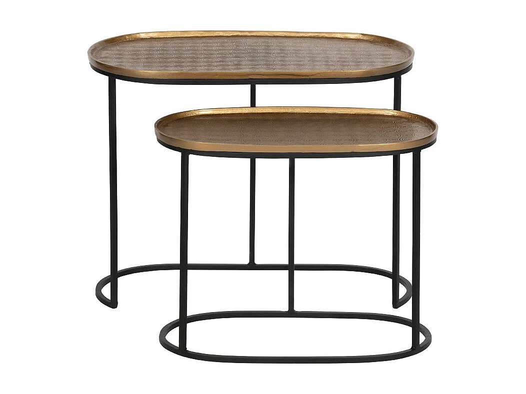Embrace - 2 tables d'appoint gigognes en métal - Laiton