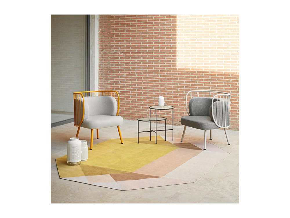 Nix - Table d'appoint en verre strié et métal - Couleur - Noir