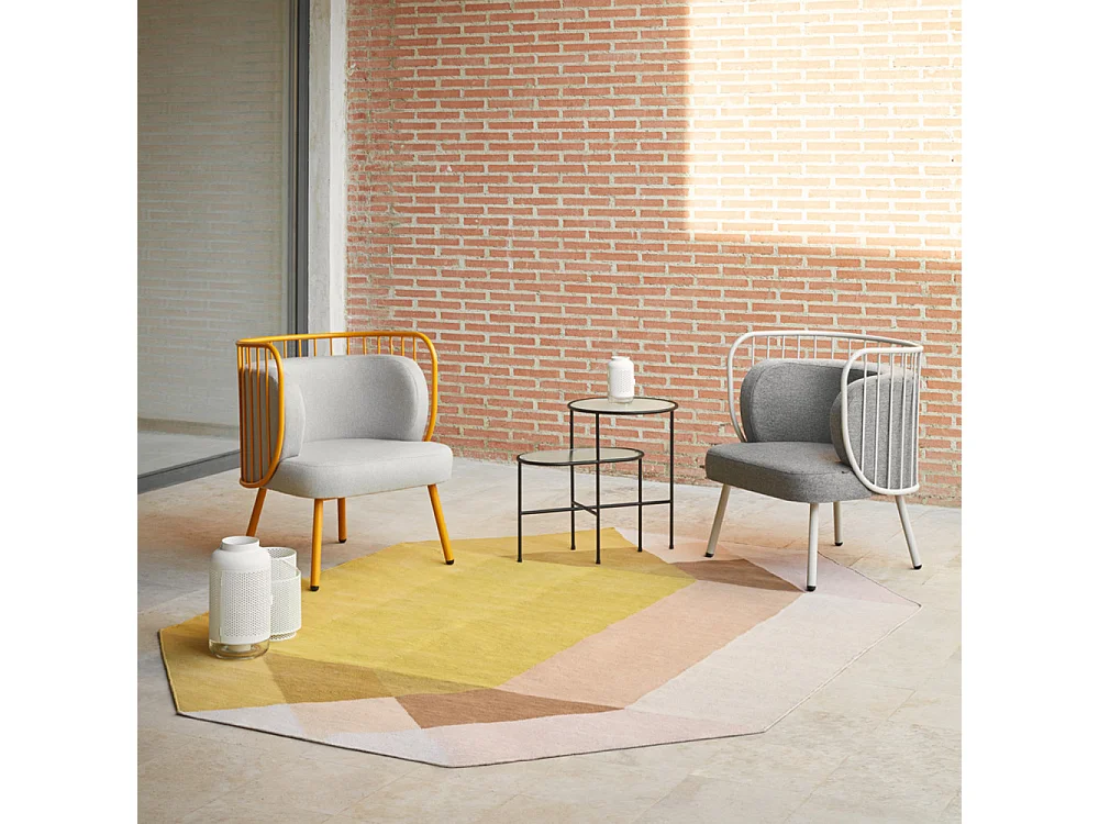 Nix - Table d'appoint en verre strié et métal - Couleur - Noir