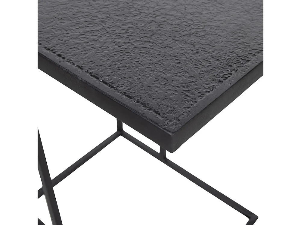 Febe - Bout de canapé en métal 45x35cm - Noir