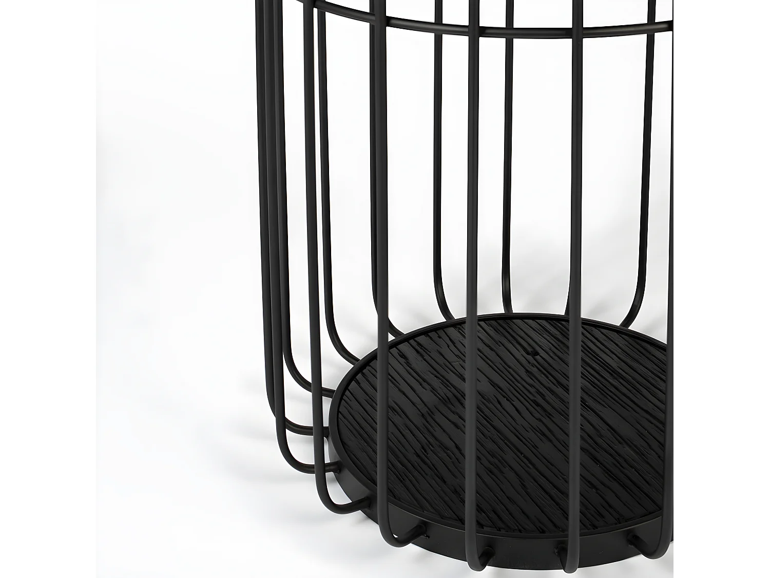 Lance - Table d'appoint ronde en verre et métal ø35cm - Noir