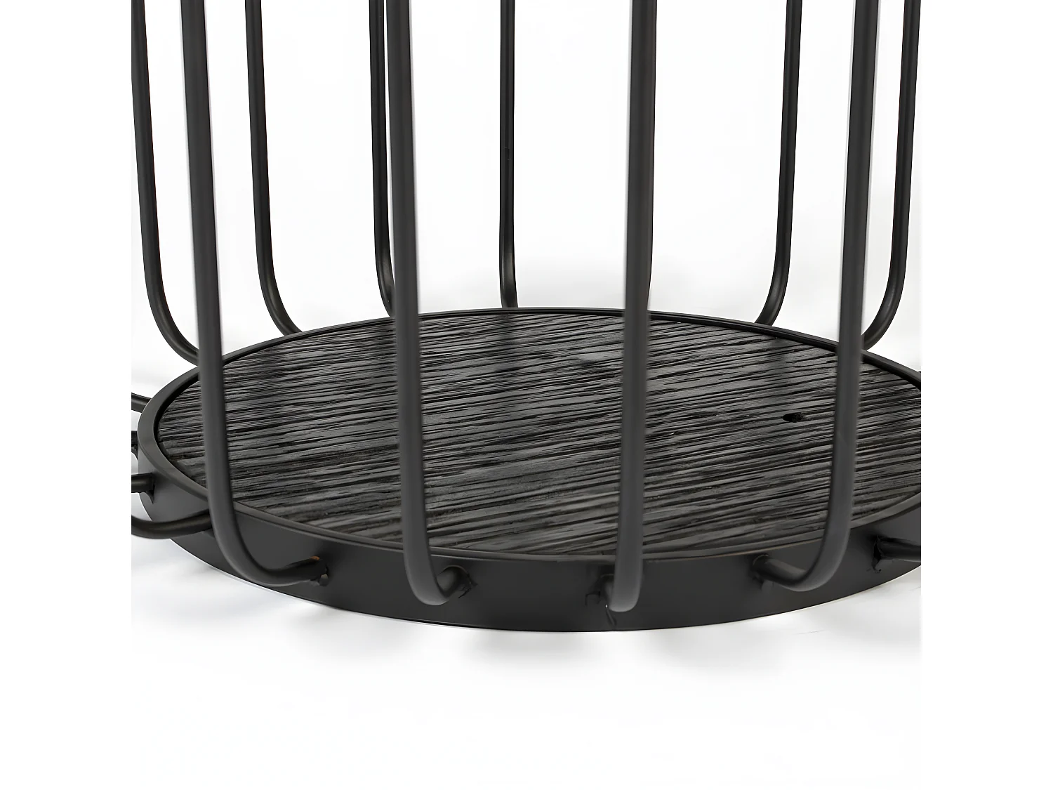 Lance - Table d'appoint ronde en verre et métal ø35cm - Noir