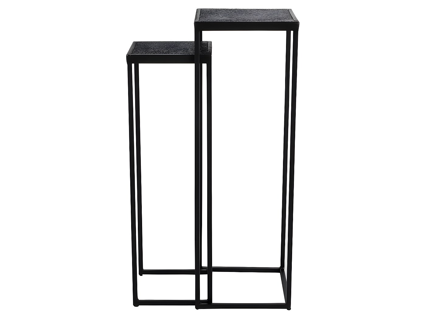 Lot De 2 Tables D'appoint Design - Métal Noir - 70 Cm - Paris Prix Cromano