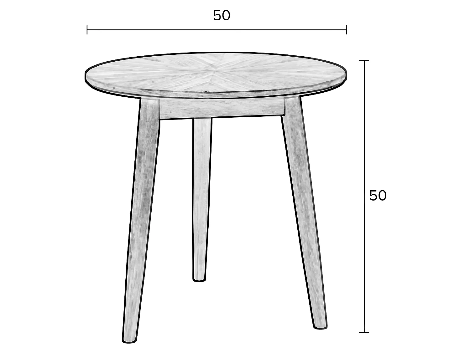 Fabio - Table d'appoint ronde en bois ø50cm - Bois clair