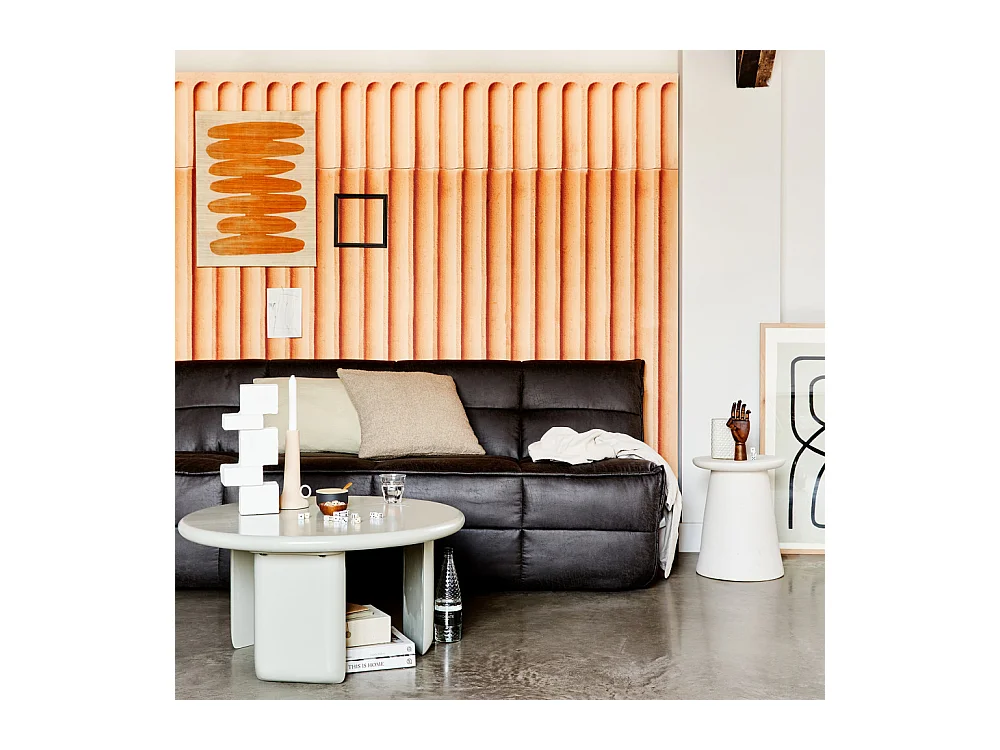 Button - Table d'appoint en céramique ø35cm - Blanc