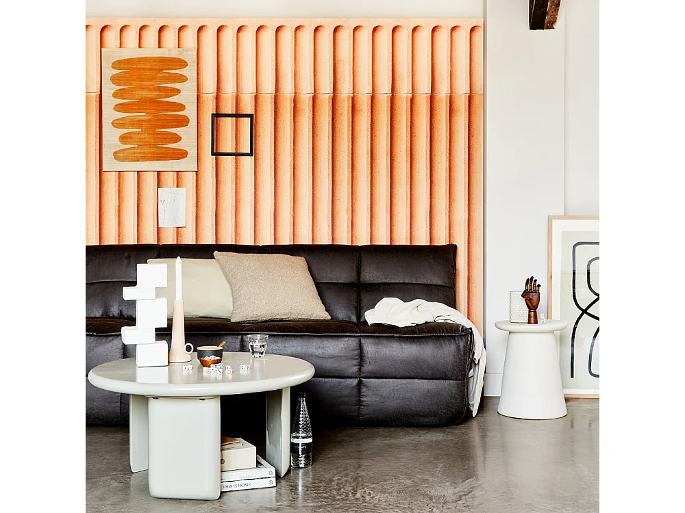 Button - Table d'appoint en céramique ø35cm - Blanc