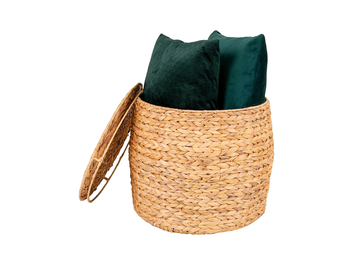 Delia Ecktisch Ø43cm mit Aufbewahrung natur.