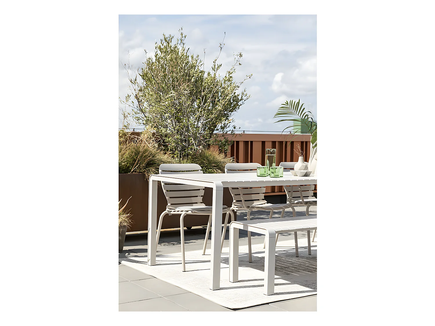 VONDEL - Table de jardin en métal 214x97cm