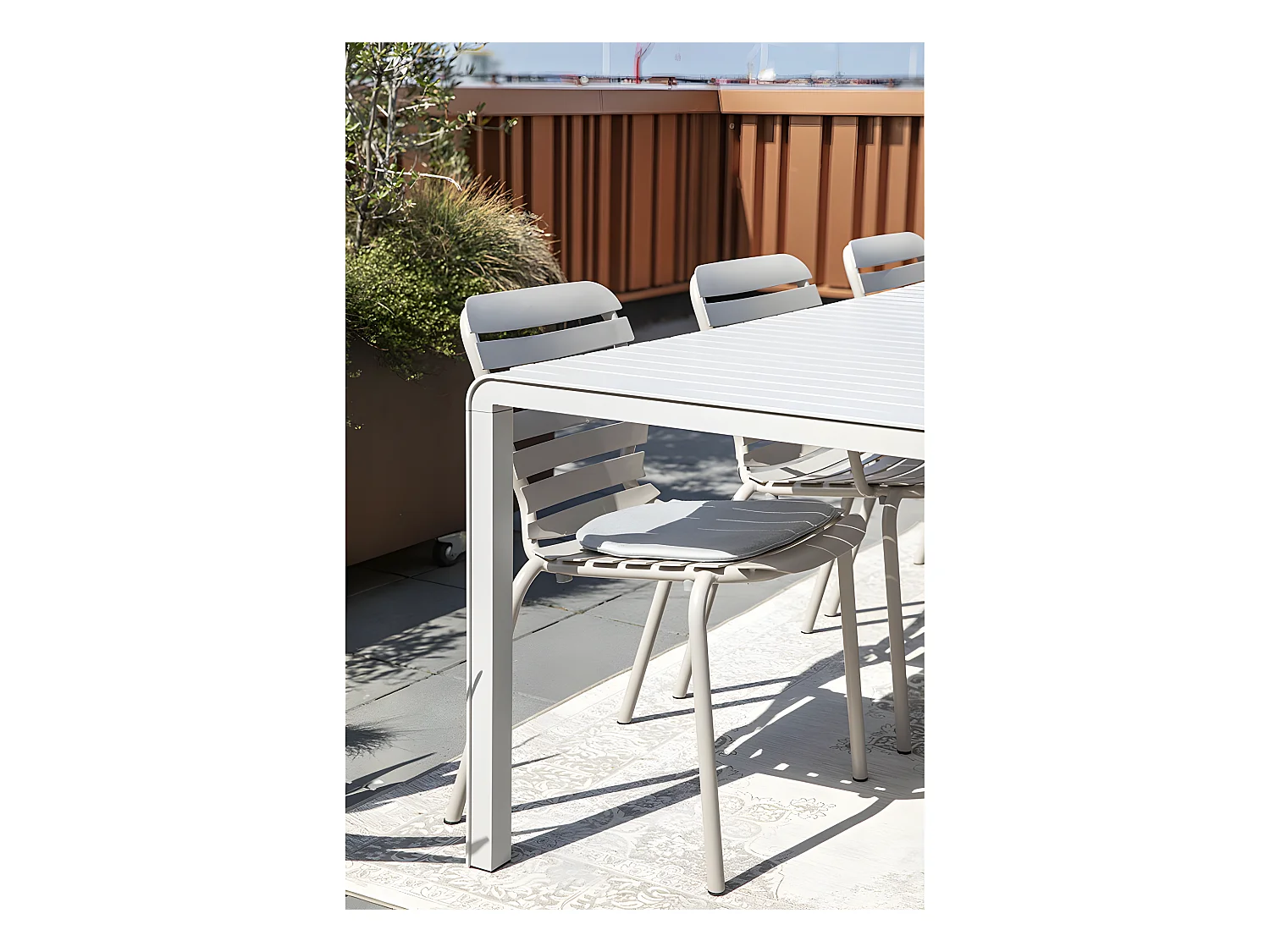 VONDEL - Table de jardin en métal 214x97cm