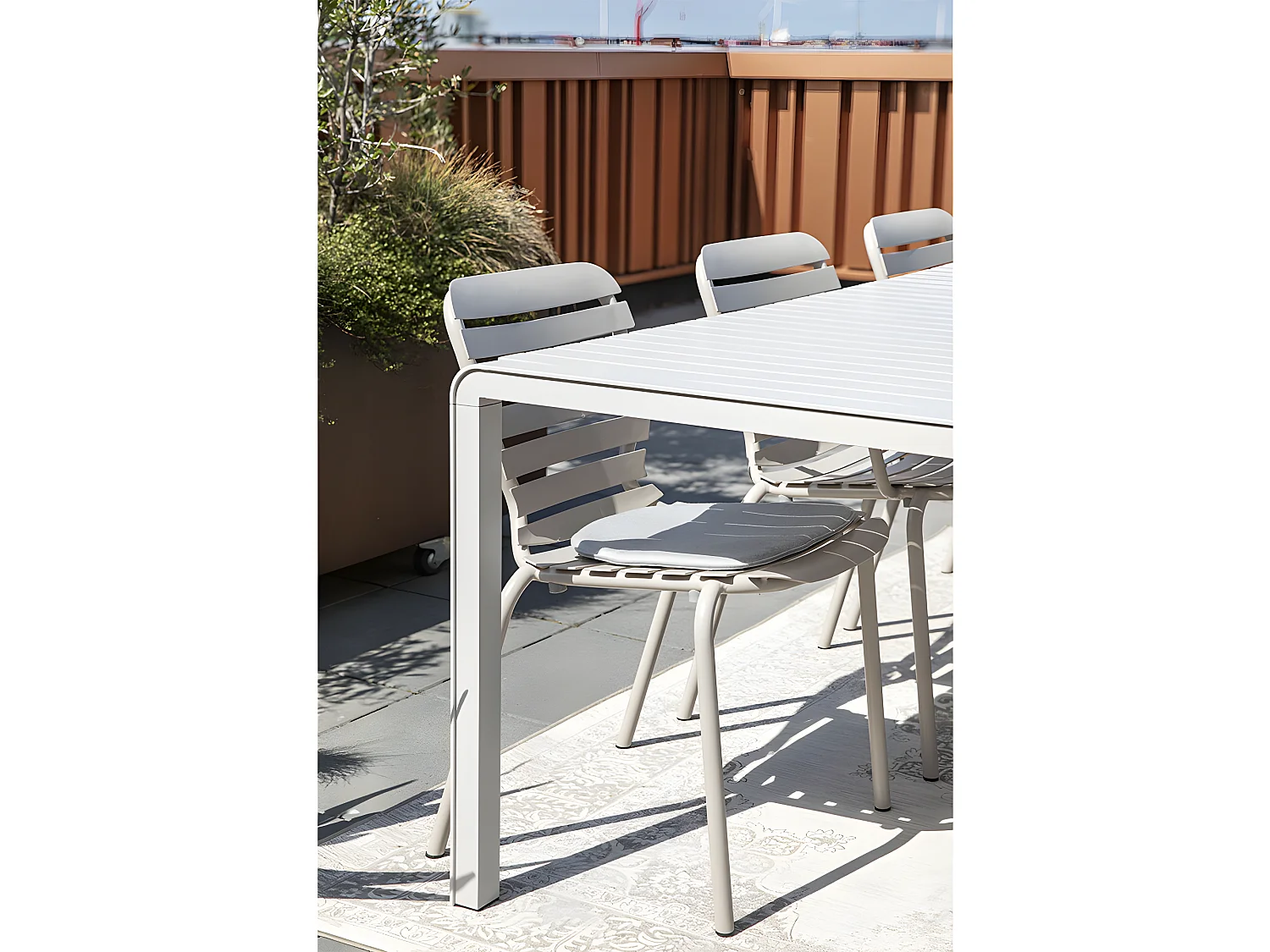 VONDEL - Table de jardin en métal 214x97cm