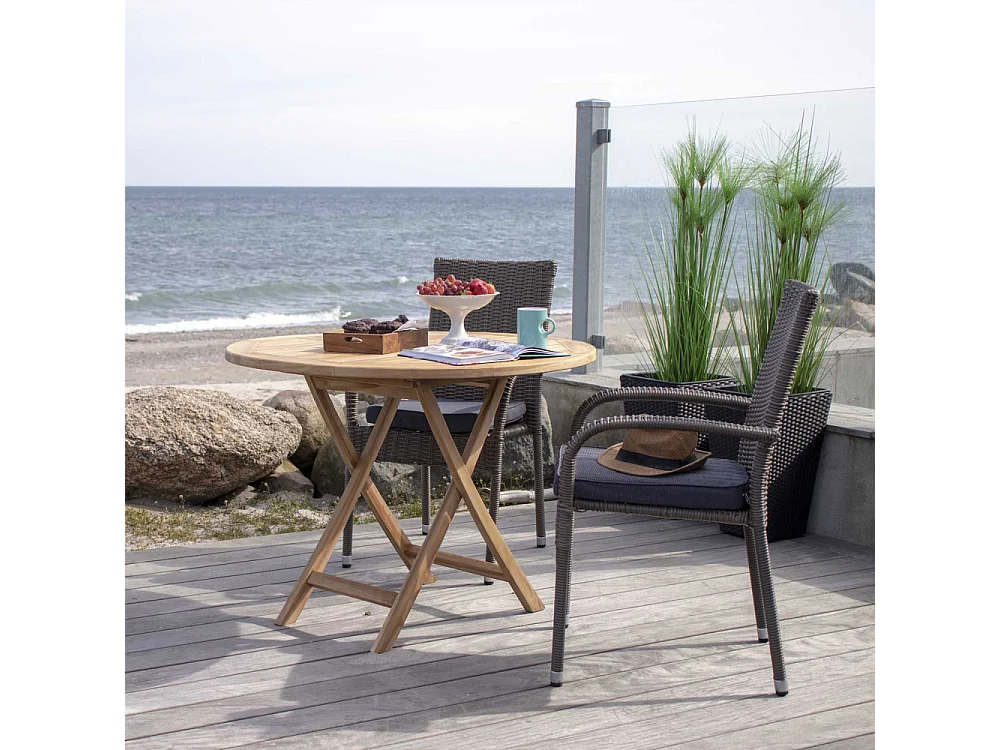 Oviedo - Table à manger de jardin ø100cm en teck