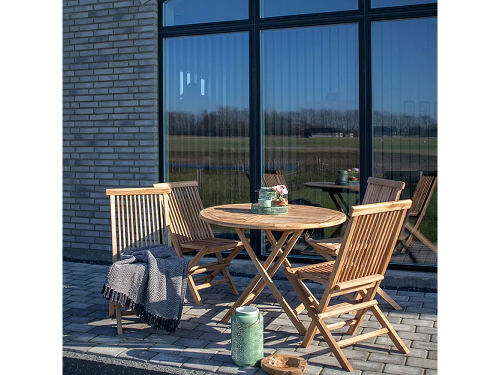 Oviedo - Table à manger de jardin ø100cm en teck
