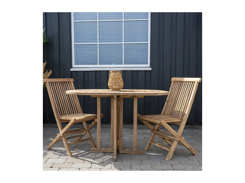 Huelva - Table à manger en teck pour balcon 120x60cm