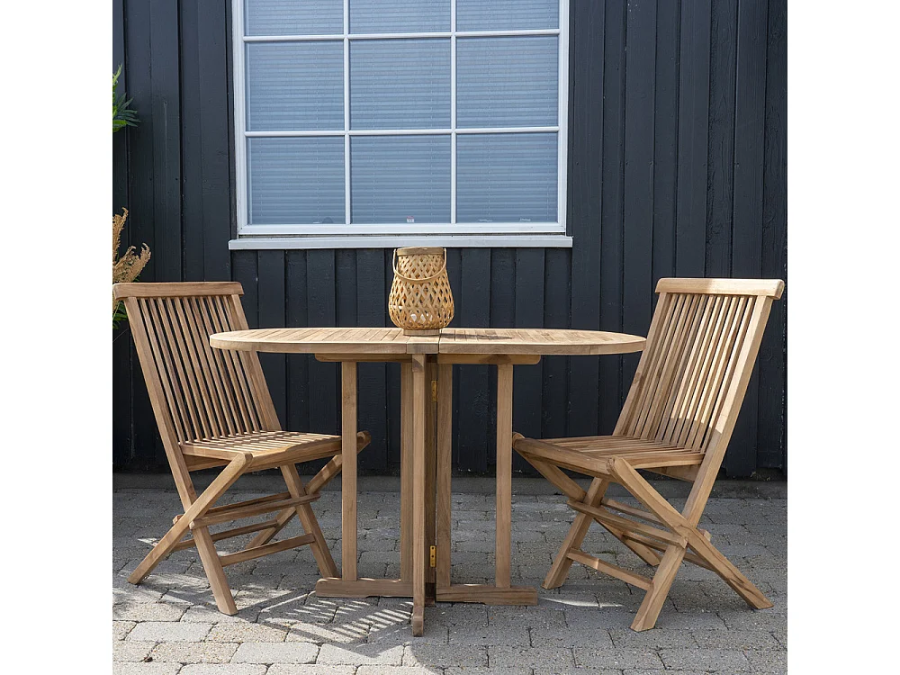 Huelva - Table à manger en teck pour balcon 120x60cm