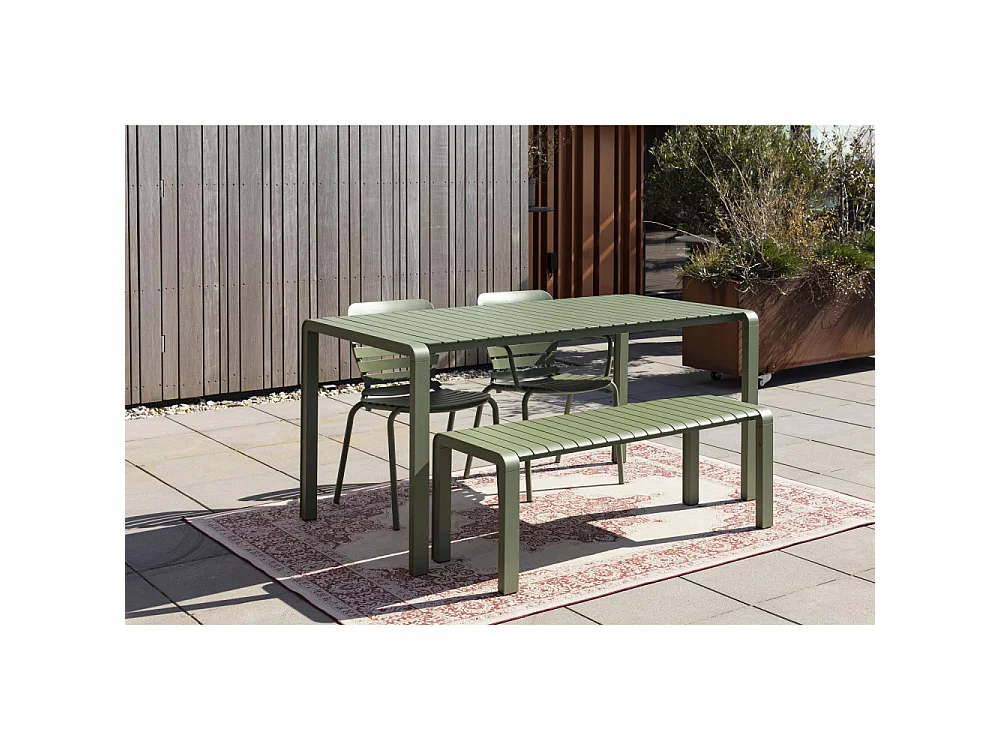 VONDEL - Table à manger de jardin en métal 168x87cm