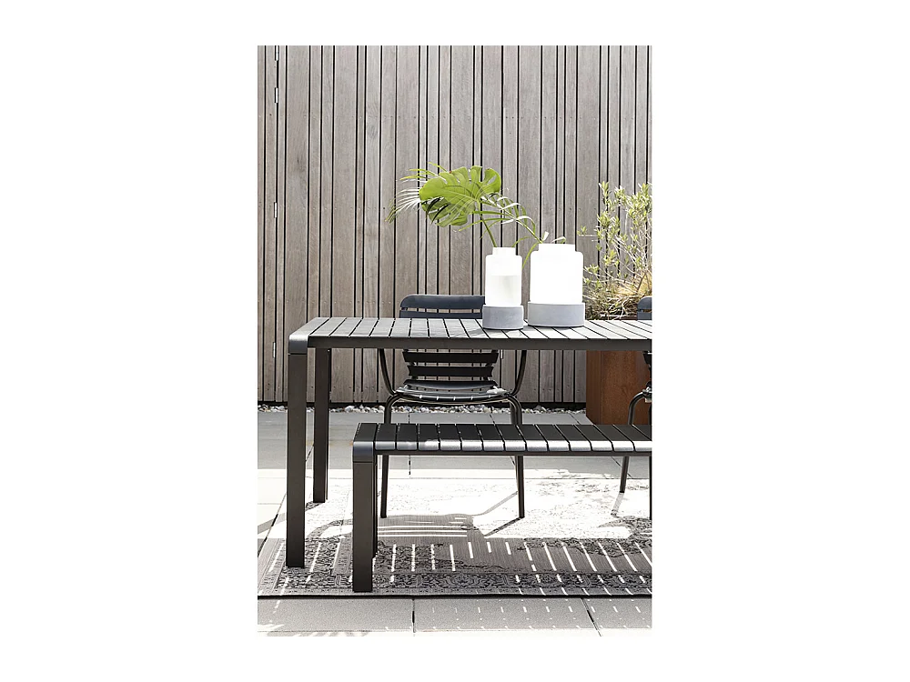 VONDEL - Table de jardin en métal 214x97cm