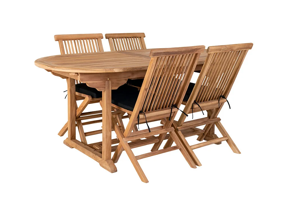 SALAMANCA - Table à manger de jardin extensible en teck 180-240x90cm