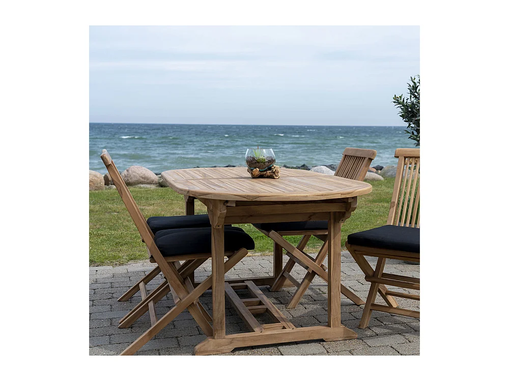 SALAMANCA - Table à manger de jardin extensible en teck 180-240x90cm