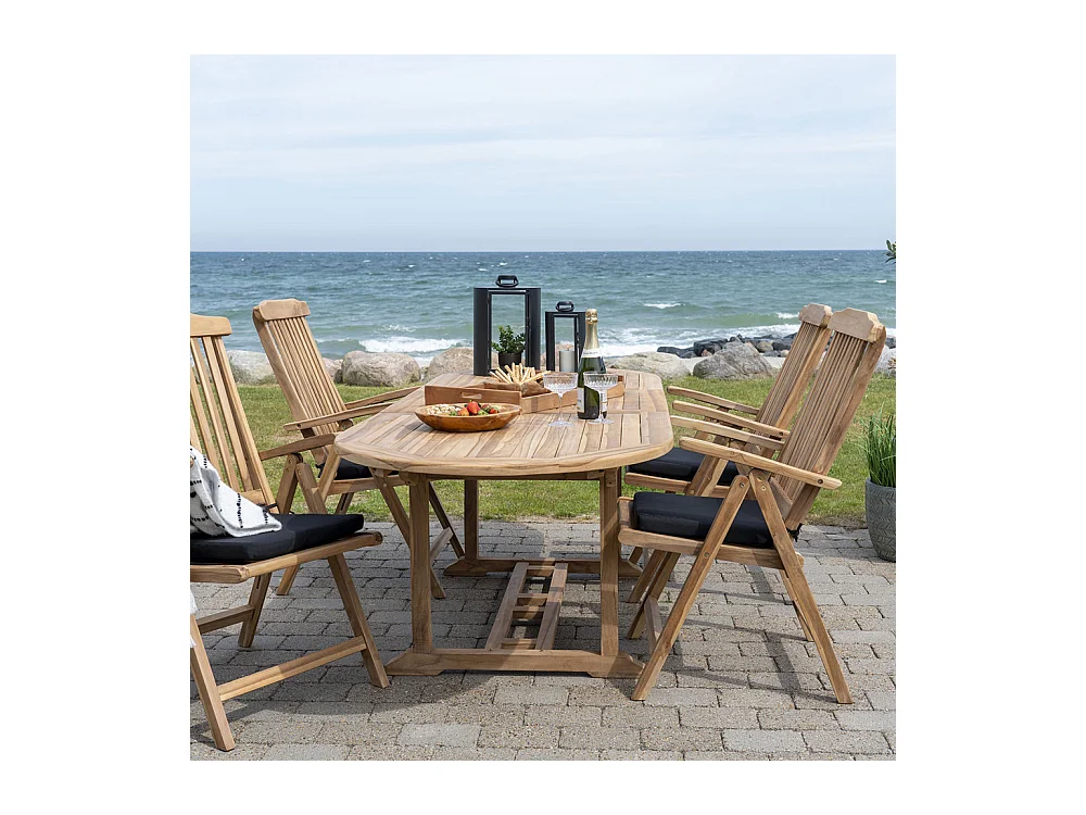 SALAMANCA - Table à manger de jardin extensible en teck 180-240x90cm