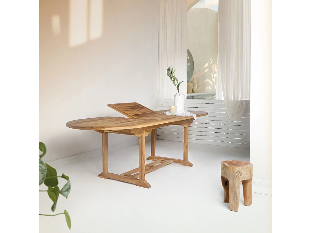 Salamanca tuintafel met extra plank teakhout.