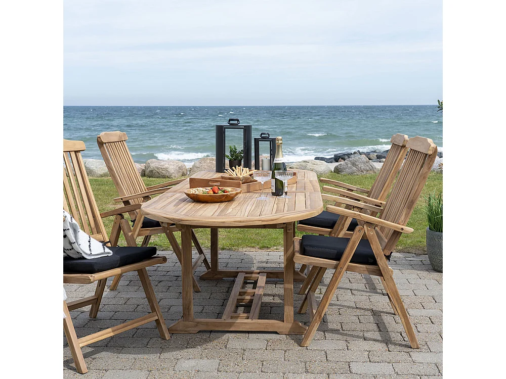 Salamanca tuintafel met extra plank teakhout.