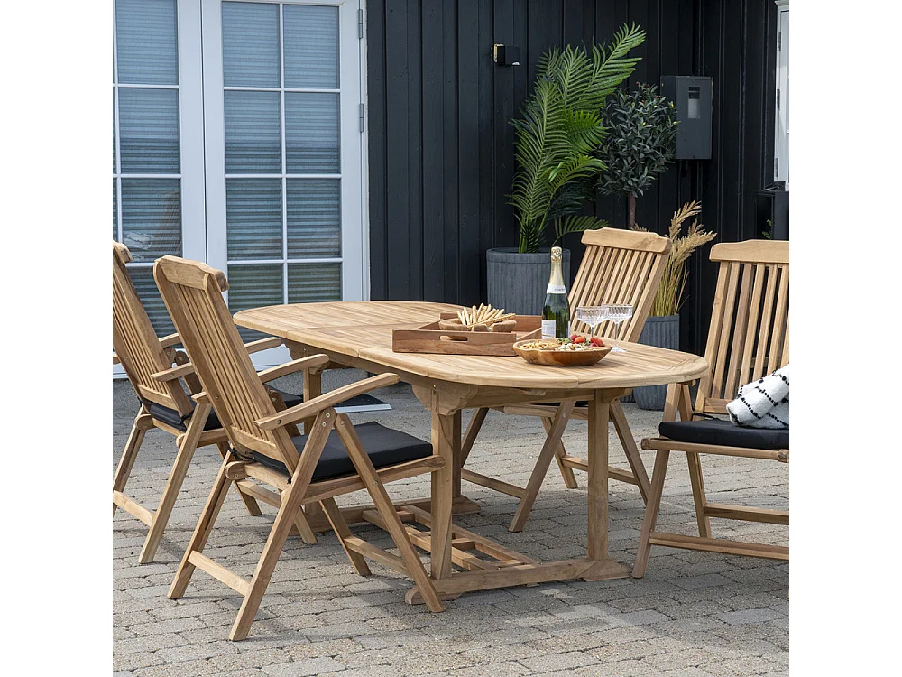 Salamanca tuintafel met extra plank teakhout.