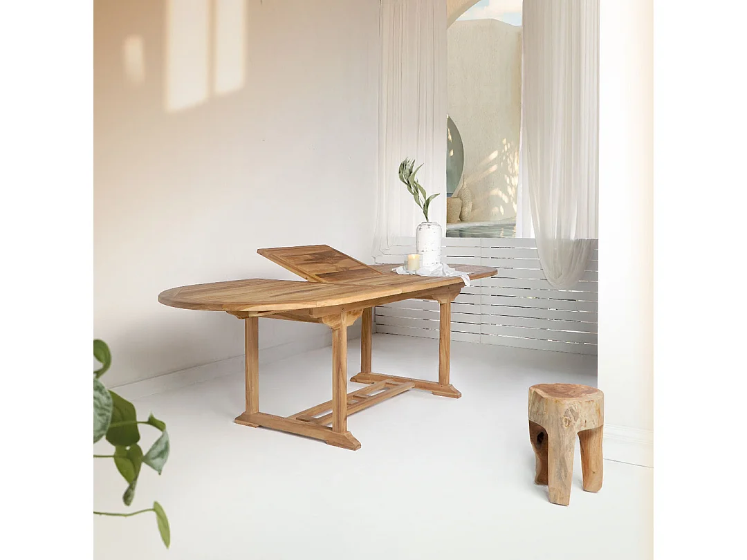 Salamanca tuintafel met extra plank teakhout.