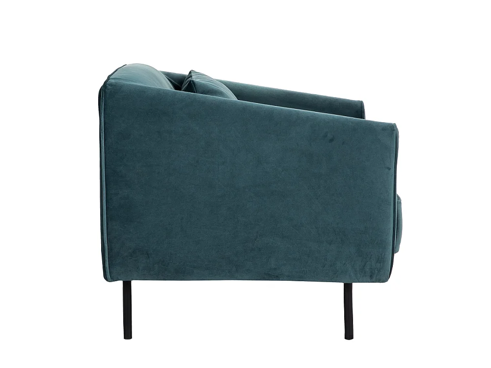 Winsen - Fauteuil en velours pieds droits en métal - Vert eucalyptus