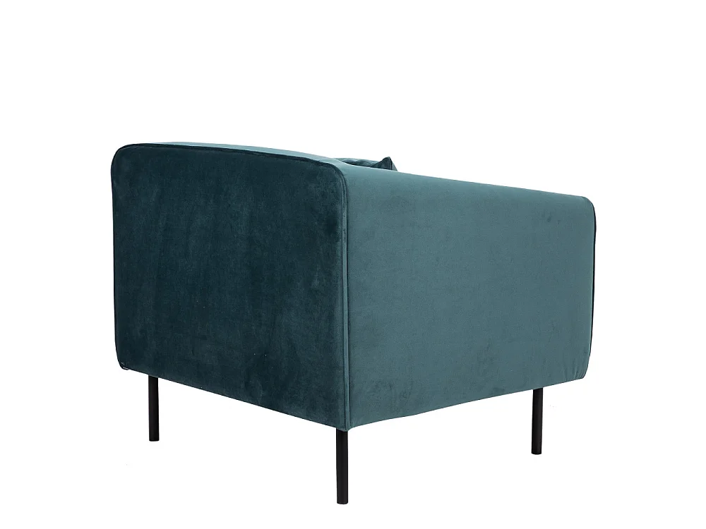 Winsen - Fauteuil en velours pieds droits en métal - Vert eucalyptus